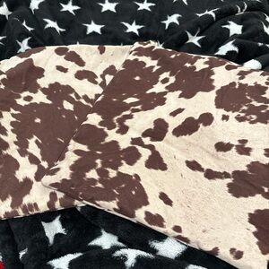 Source Unknown Brown and Cream Cow Print Pillows